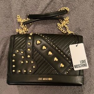 COPY - Love Moschino Black Gold Studded Bag